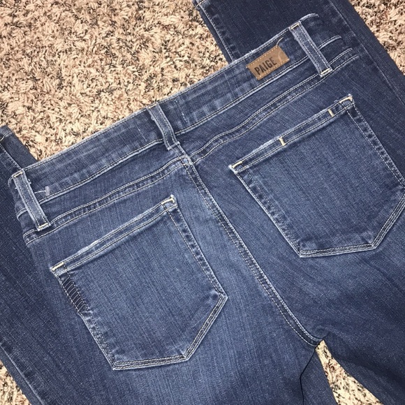 PAIGE Skyline Ankle Peg Jeans with Stretch and Factory Distressing | EUC! - Picture 4 of 7
